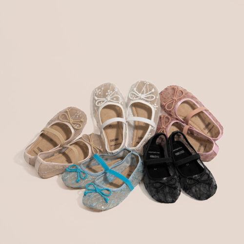 BOHOPANNA X WEARLUCA Lace Ballerina - Sepatu Anak Perempuan Flatshoes Anti Slip, Nyaman, Ringan